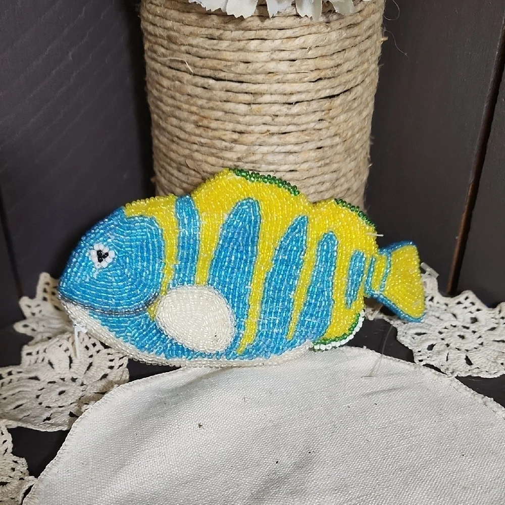 Two's Company Vibrant Beaded Fish Decor